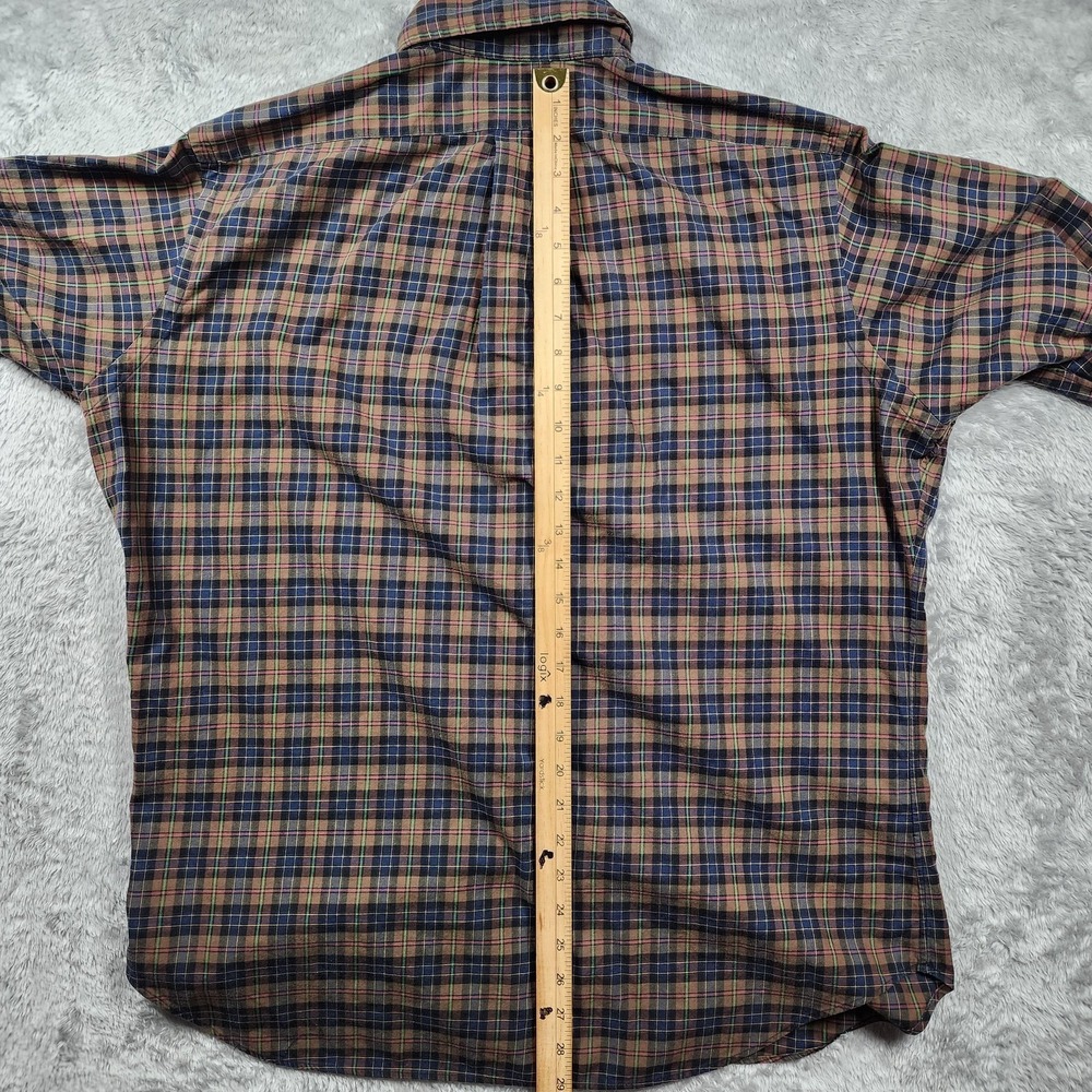 VINTAGE Ralph Lauren Shirt Mens Large Tartan Plaid Long Sleeve Classic Fit 90s - Picture 8 of 10